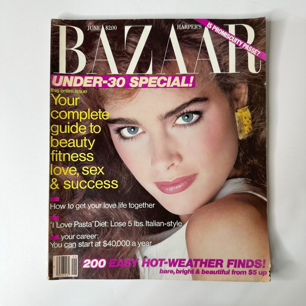 June 1982 Harpers Bazaar Magazine Brooke Shields Demi Moore Lynda Carter Vintage